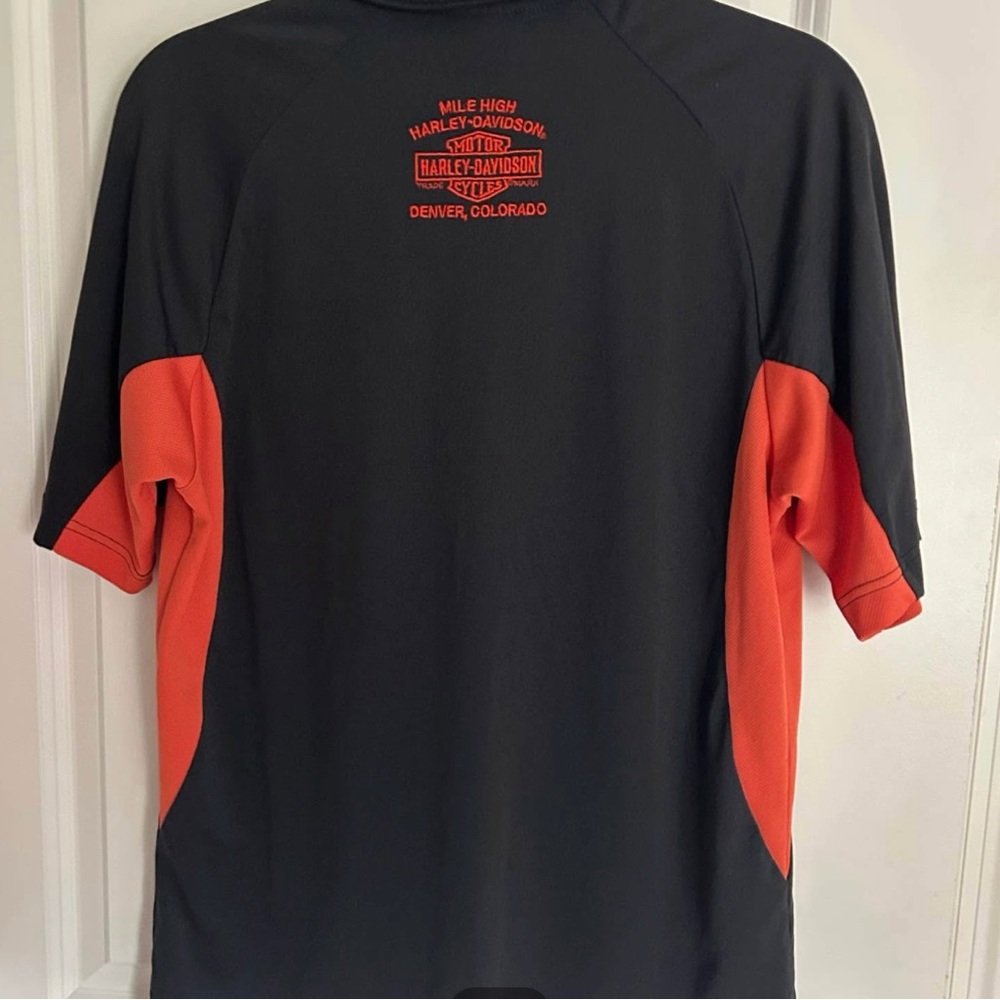 Harley-Davidson Men's Black and Orange Rash Guard